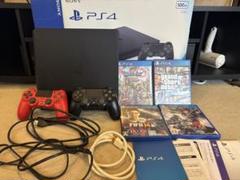 PS4 500GB 本体 赤黒コントローラー 人気ゲーム4本付き
