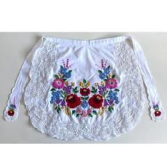 フォークダンス　衣装　エプロン　刺繍　手刺繍　ハンガリー　カロチャ　レース フォークダンスハンガリーカロチャ刺繍衣装セット