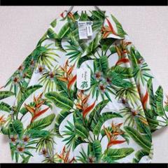 未使用タグ付き 総柄シャツ 柄シャツ 開襟 オープンカラー アロハ M 夏コーデ
