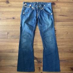 USA製00s TRUE RELIGION 極太ステッチバギーフレアデニム - メルカリ