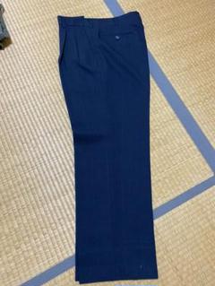 メンズスーツパンツ 紺色 格子柄 ウエスト85