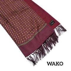 【極美品】WAKO マフラー 140×29 赤茶 総柄 シルク カシミヤ 極美品】WAKO マフラー 140×29 赤茶 総柄 シルク カシミヤ