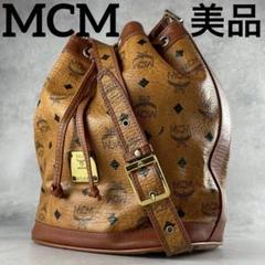 美品 MCM 巾着 ワンショルダー ショルダーバッグ 斜め掛け 総柄