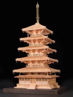岡本瀧 木製 模型 法隆寺 五重塔 共箱 置物 和風 置物 美術 Amazon.co.jp: 岡本瀧 木製 模型 法隆寺 五重塔 共箱 置物 和風