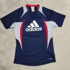 アディダス　adidas　プラクティス　Tシャツ　M　ネイビー　赤