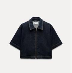 TRF クロップドデニムシャツ - ダークインディゴブルー | ZARA