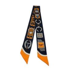 美品✨ エルメス カレアンブックル ツイリースカーフ オレンジ