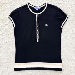 新品タグ付き　バーバリーブルーレーベル白襟付き黒の半袖ニット 2025年最新】BURBERRY BLUE LABEL カラー：ブルー系 半袖の人気