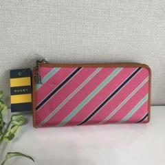 新品 ラルフローレン ラグビー 長財布 ウォレット レザー シルク