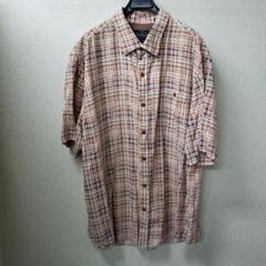 Nat Nast　ナットナストプリントチェック半袖シャツ　シルク　XLサイズ