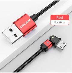 180°可動 micro USB ケーブル 1m データ転送対応 レッド