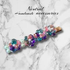ハンドメイド フラワーデザイン ヘアピン レジン 【３７】