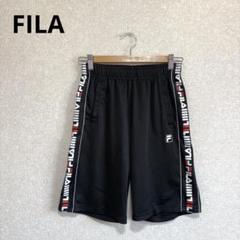 FILA フィラ ハーフパンツ ショートパンツ ウエストゴム ロゴプリント 黒S