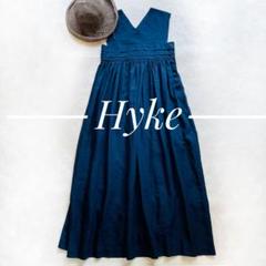極美品★HYKE★人気即完売マキシ丈2wayワンピース＊羽織り★ネイビー ストライプハイゲージモックワンピース(ネイビー)｜SALE