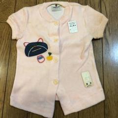 0507.白樺ネコちゃん刺繍入りピンクパイル地半袖シャツ2歳