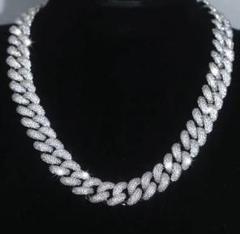 20インチ限定高品質 グリッターチェーン マイアミキューバン Iced Out
