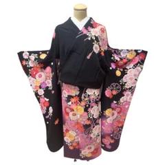専用★美品★正絹振袖フルセット★金銀彩・銀通し・花紋様（オプション無し） 振袖 秀品 袋帯フルセット 草花 蝶 金糸 金銀彩 オレンジ 袷