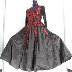 美品 社交ダンス衣装】ICHIOKU ワンピース ドレス 赤 黒 派手