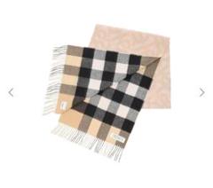 BURBERRY リバーシブル チェック＆モノグラム マフラー BURBERRY】バーバリー『ロゴ TBモノグラム チェック