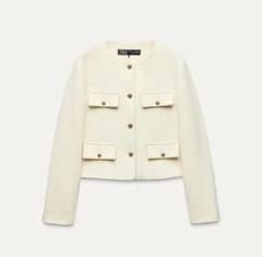 ZARA クロップドブレザー　フラップ　XSサイズ　ライトカーキ 2025年最新】zara クロップド ブレザーの人気アイテム - メルカリ