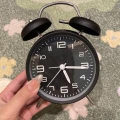 ブラック アラーム時計 約15cm