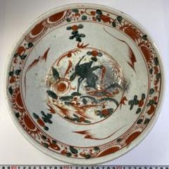 江戸後期　西蒲焼　呉須赤絵鉢　直径24.5㎝　東Y6-0703①タサチ 江戸後期 西蒲焼 呉須赤絵鉢 直径24.5㎝ 東Y6-0703①タサチ