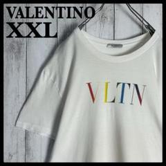 263【希少XXLサイズ】ヴァレンティノ‪☆レインボーロゴ入りTシャツ 20SS