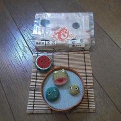本日のみ大特価、魚とスイカの刺繍小物セット
