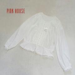 新品未使用品　PINKHOUSE　ピンクハウス　ピンタック　ブラウス　白　L