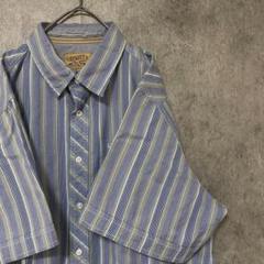 00S 半袖　ストライプシャツ　綿　メンズ　XL 古着