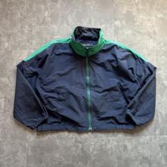 90s ノーティカ 古着 コットンナイロンジャケット 短丈 XL ネイビー 緑