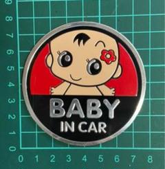BABY IN CAR Sticker (メタルステッカー)(レッド)