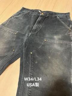カーハート USA製 古着 W34 ブラックダックダブルニーペインターパンツ Carhartt ワーク・ペインターパンツ W34 カーハート ブラック