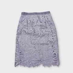 美品✨イマージュ（64㎝）きれい色♪総レースタイトIラインスカート 薄紫 華やか