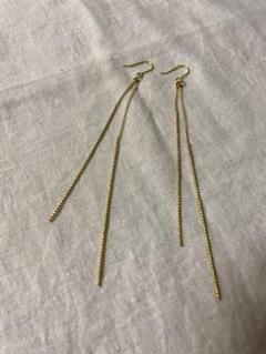 【Kenneth Jay Lane】ロングチェーンピアス ゴールド