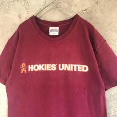 Z2985古着　Tシャツ えんじ　バックプリント　キッズ　90s Y2K