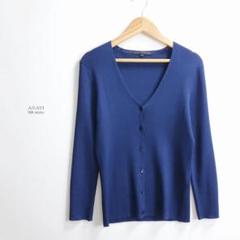 美品☆アナイ ニット アセテート アンサンブル カーディガン ネイビー 美品☆アナイ ニット アセテート アンサンブル カーディガン