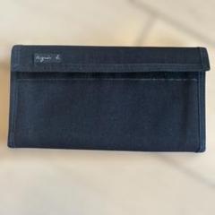 agnès b. 【即日発送可能】 黒キャンバスファスナー財布
