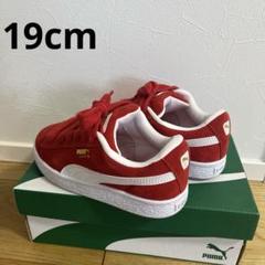 PUMA スエードキッズシューズ レッド 19cm