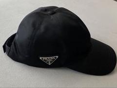 【美品】プラダPRADA ナイロンキャップ　ユニセックス　黒　Lサイズ PRADA プラダ ブランド キャップ メンズ レディース ユニ