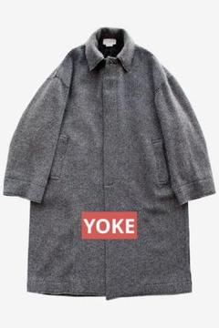 YOKE DOUBLE JQUARDKNITBAL COLLAR COAT