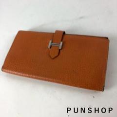 HERMES エルメス ベアン 長財布 オレンジ レディース ブランド