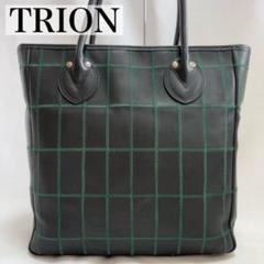 【極美品】トライオン パネルレザー トートバッグ パッチワーク レザー 黒 A4
