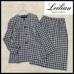 【大人気】レリアン　Leilian　シルクウール 　セットアップ　総柄　希少