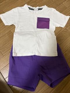 OUTDOOR PRODUCTS Tシャツ パンツホワイト/パープルセットアップ