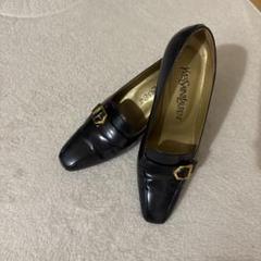SAINT LAURENTサンローラン フラットシューズ 36 赤 ポインテッド YVES SAINT LAURENT イヴサンローラン YSL LOGO LOAFER エンボス