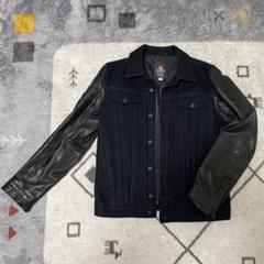 DIESEL（ディーゼル）ウールレザー スタジャン Dロゴ刺繍 Lサイズ DIESEL（ディーゼル）ウールレザー スタジャン Dロゴ刺繍 LサイズΩ