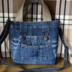 デニムリメイク２wayトートバッグハンドメイド