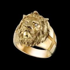 【A053】リング　メンズ　ゴールド　アクセサリー　ライオン　指輪　20号のサムネイル