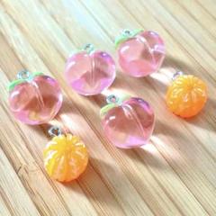 桃 ピーチ もも みかん ハンドメイド 素材 パーツ チャーム